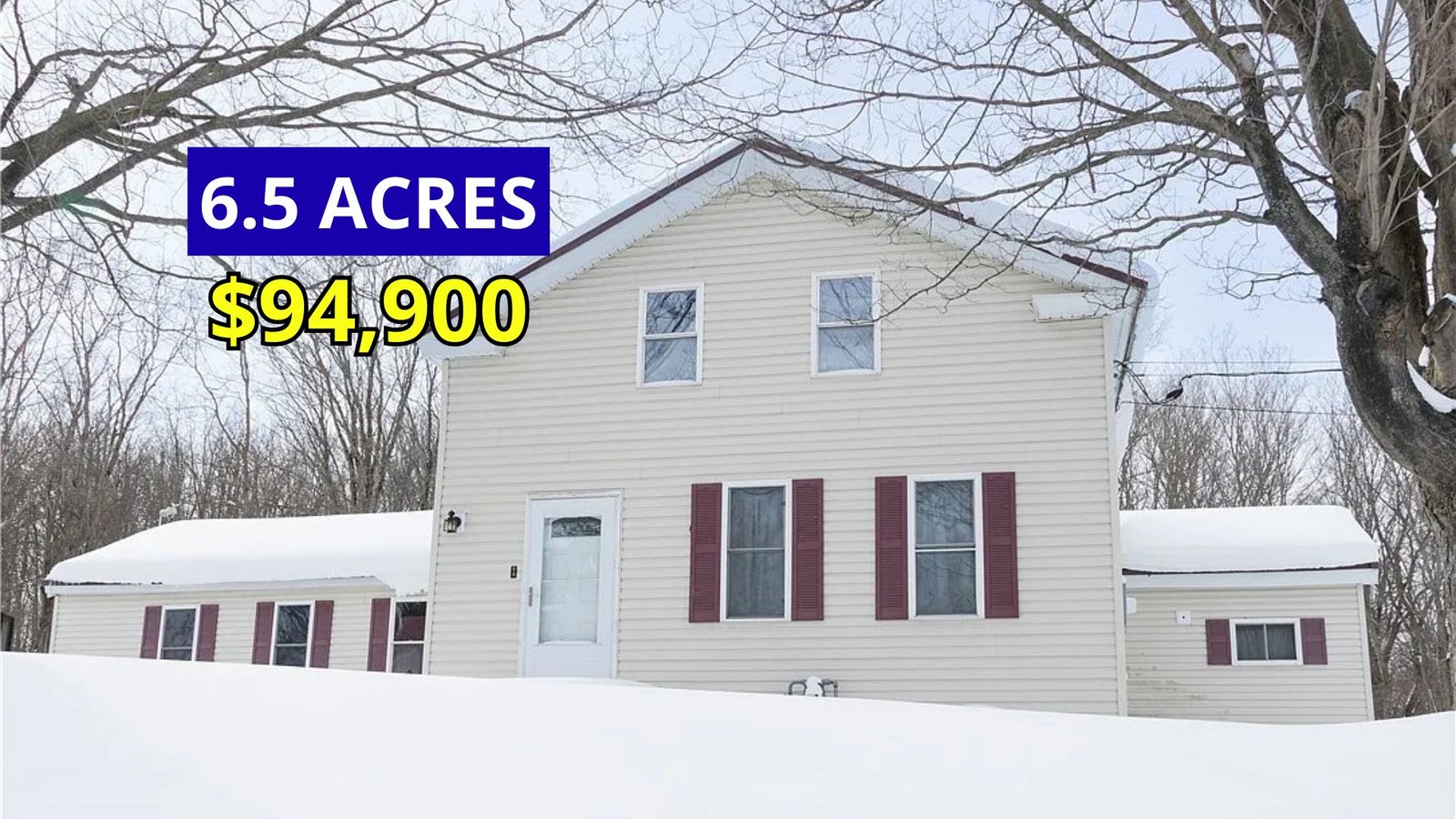 Dirt cheap Farmhouse in new york on 6 acres $94,900