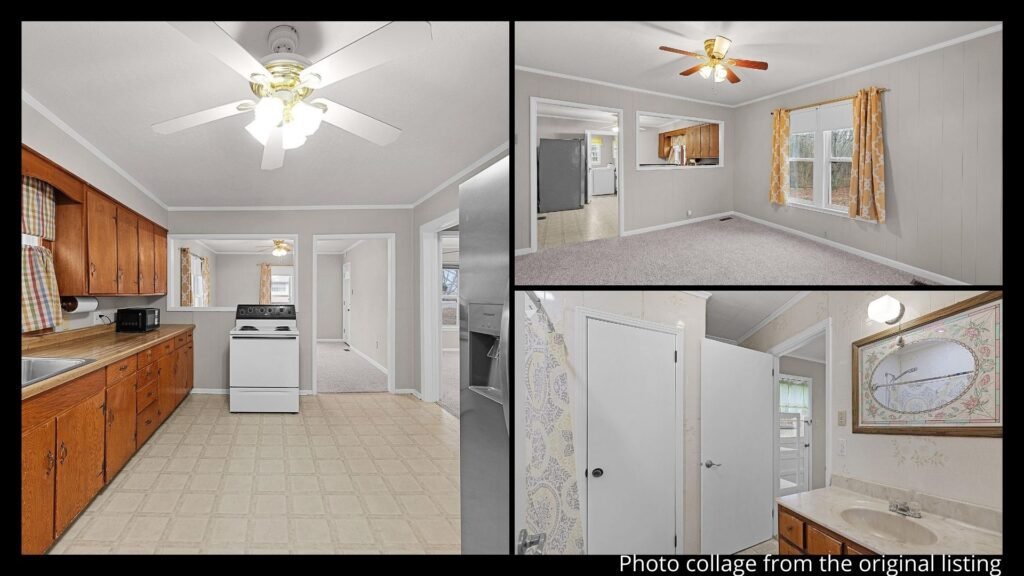 affordable farmhouse interior in Bradford Tennessee with modern updates