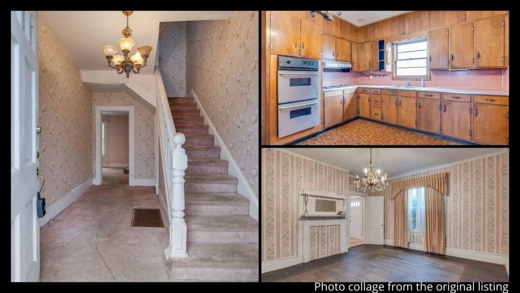 large interior of historic colonial farmhouse in Tennessee