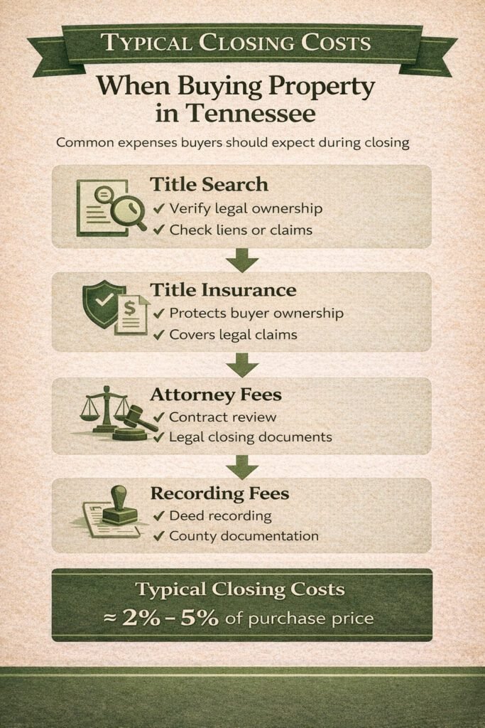 typical closing costs when buying property in Tennessee infographic