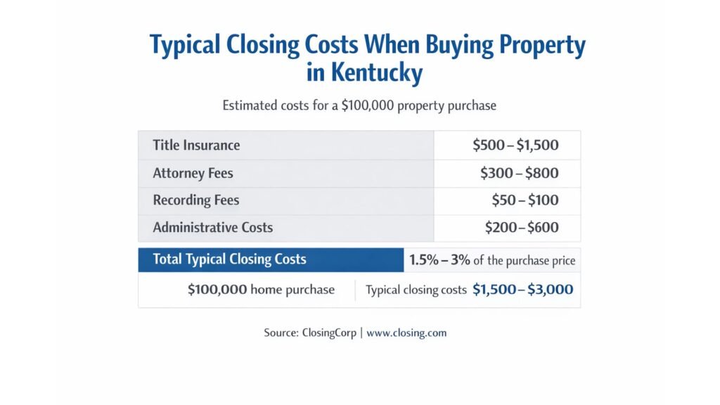 Typical closing costs when buying property in Kentucky