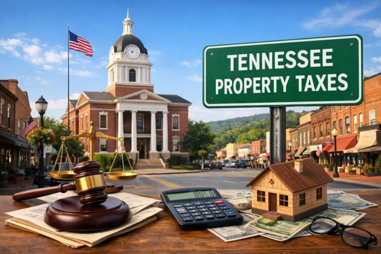 property taxes in Tennessee guide rural town courthouse landscape