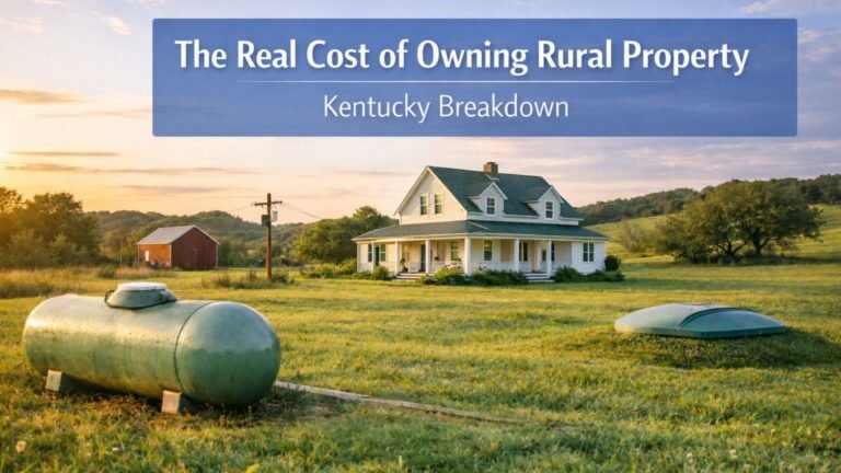 beautiful rural farmhouse with land in kentucky representing the real cost of owning rural property