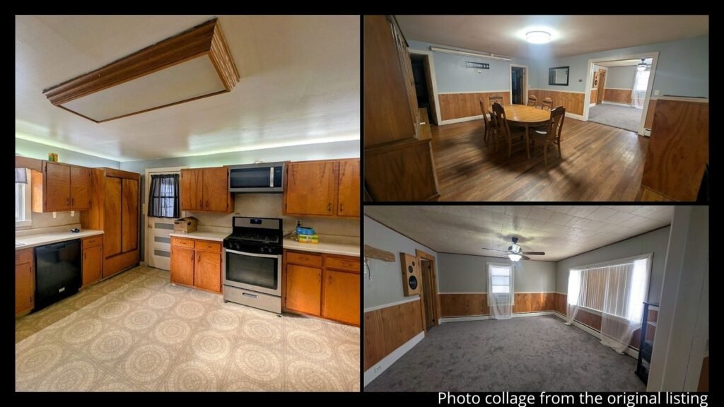 Interior of cheap farmhouse in Rexville New York with 4 bedrooms and spacious layout