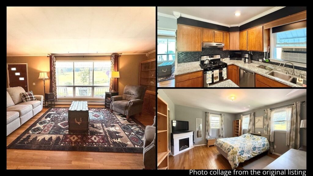 interior farmhouse Pennsylvania Bradford with spacious kitchen fireplace and second kitchen basement