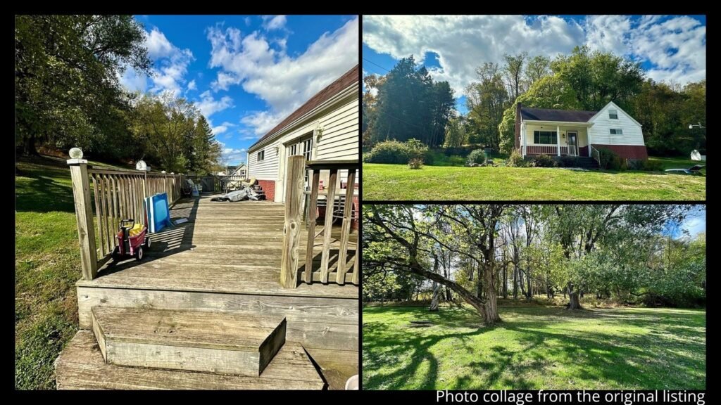 farmhouse land in Pennsylvania with backyard deck and open space in Kittanning