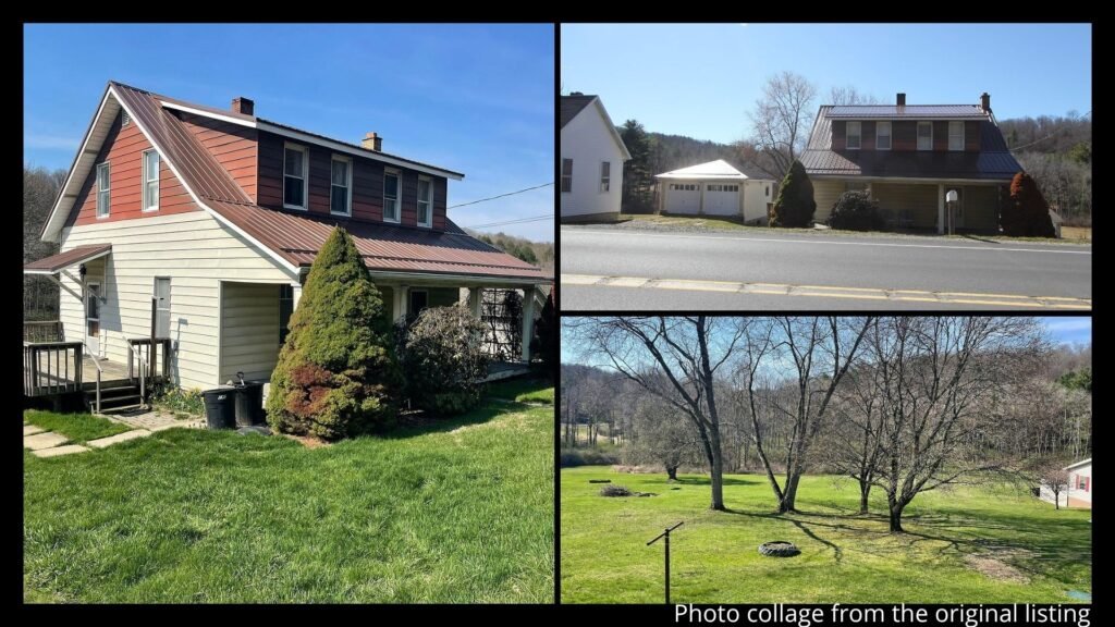 farmhouse land in Pennsylvania with open acreage and detached garage in Reynoldsville