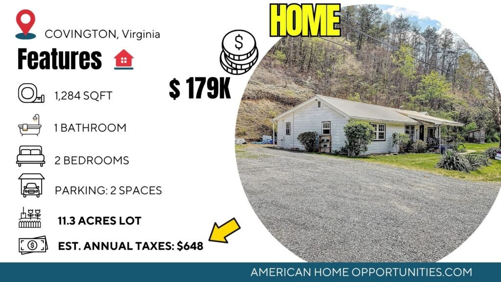 remodeled country home near Covington Virginia on 11.3 private acres with mountain setting and fruit trees