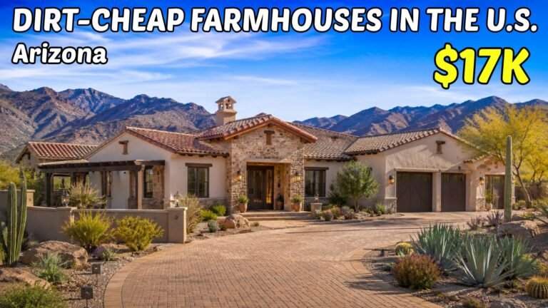 Cheap Arizona farmhouse with land in a desert landscape