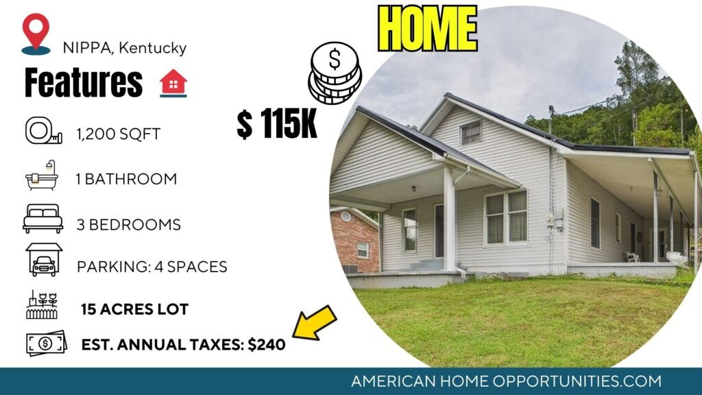 Cheap farmhouse on 15 acres seven miles from Paintsville in Nippa Kentucky with updated roof and HVAC