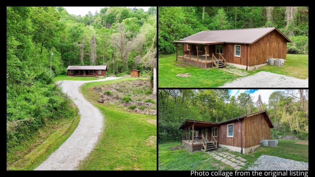 22 acres of private mountain land surrounding farmhouse in Barbourville Kentucky with wooded terrain and wildlife