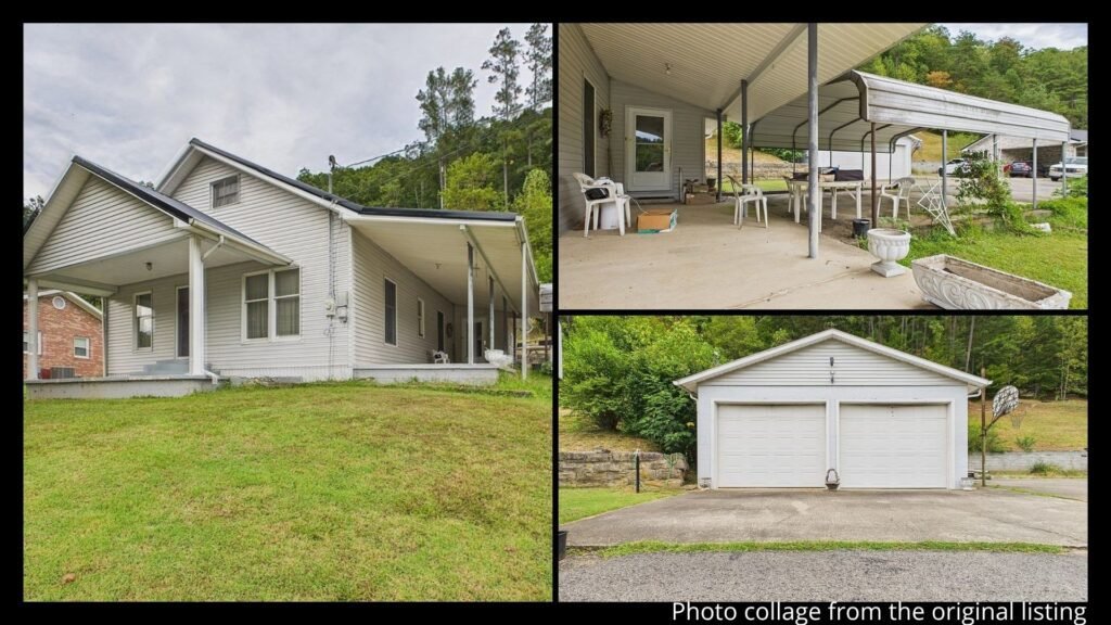15 acres with two car garage carport and cellar at farmhouse in Nippa Kentucky near US Route 23