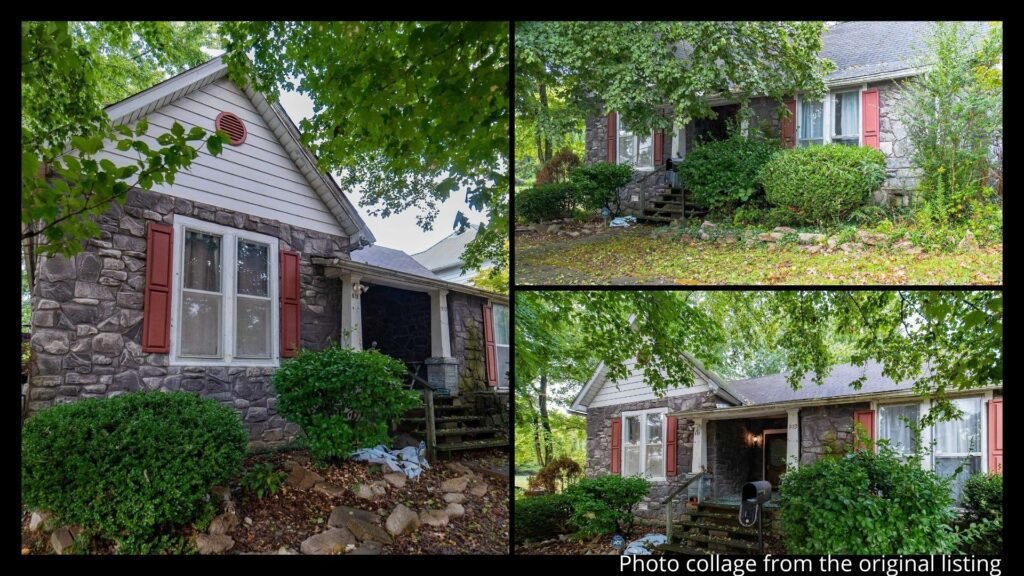 0.82 acre lot with second structure income potential carport and deck at stone cottage in Hickman Kentucky