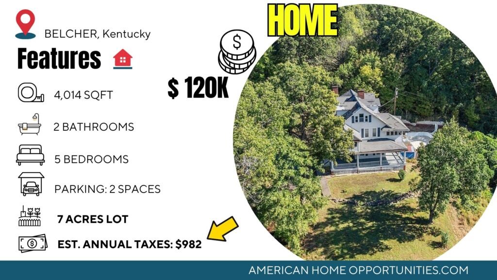 Historic 1905 Oakmoor estate with Tuscan columns and Palladian windows on 7 wooded acres in Earlington Kentucky