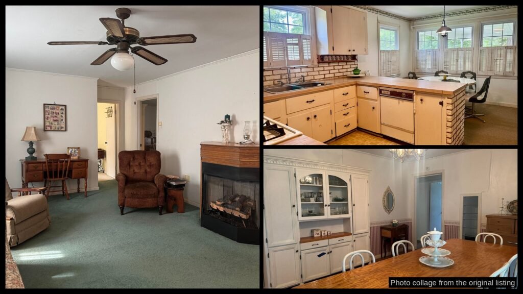 Interior photos of cheap farmhouse in Ferriday, LA — 1,475 sqft, 3 bed, 2 bath