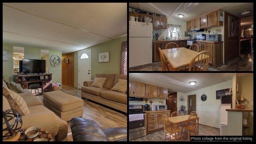 Interior photos of cheap farmhouse in Marion, LA — 1,041 sqft, 3 bed, 2 bath