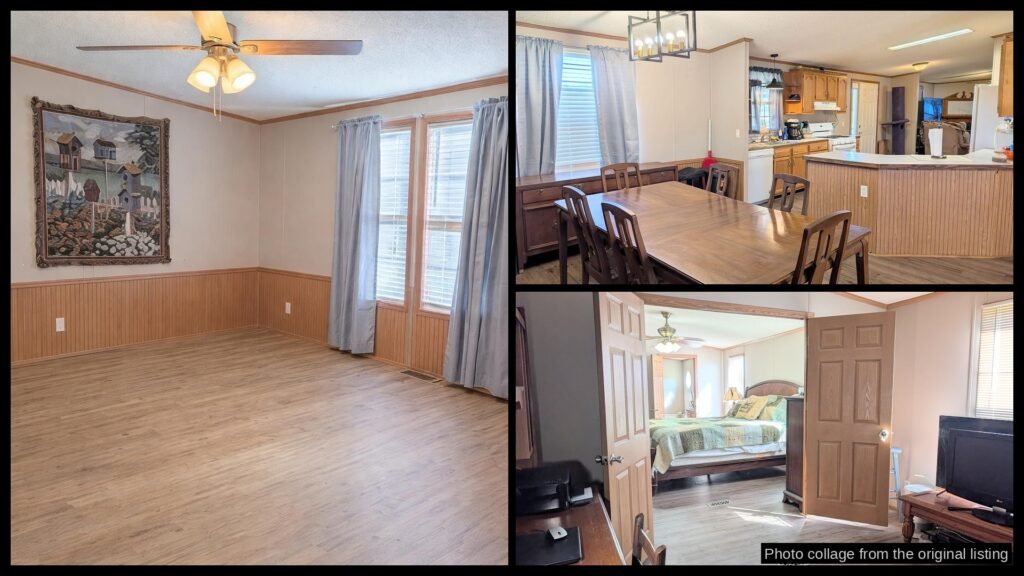 Interior photos of cheap farmhouse in Rayville, LA — 2,014 sqft, 4 bed, 2 bath