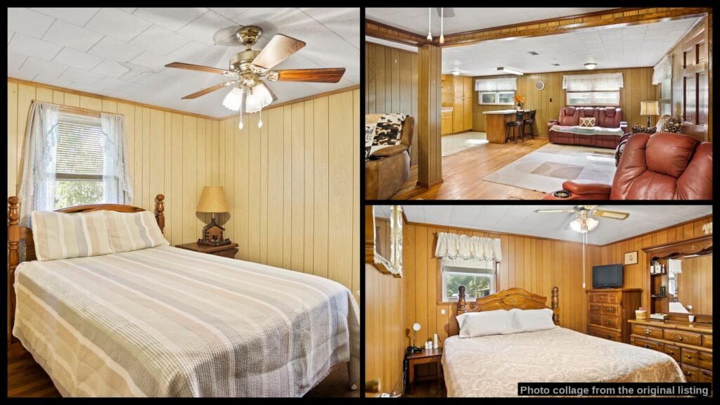 Interior of a traditional farmhouse in Tallahassee, Florida, featuring a cozy living space.