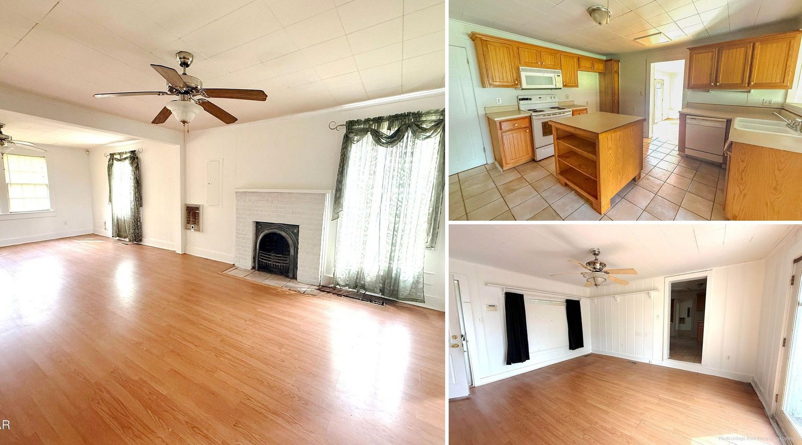 Interior of cheap farmhouse in Ripley Tennessee — 3 bedrooms 1 bath new roof updated plumbing county seat Lauderdale County