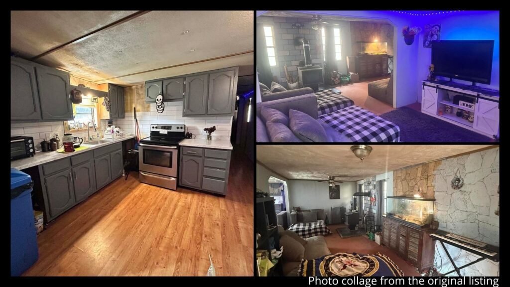 interior of Oakwood Virginia rural home with living room, family room, updated kitchen, and main-level laundry