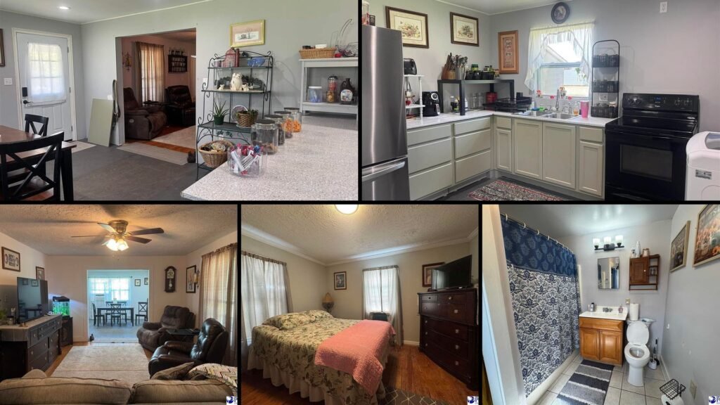Interior of cheap farmhouse in Chesterfield South Carolina — 4 bedrooms 1 bath, hardwood floors, updated kitchen