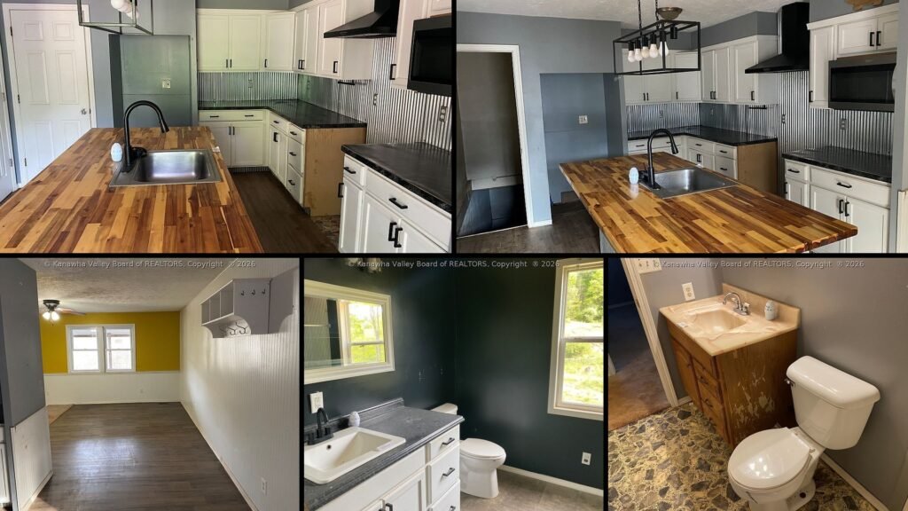 Interior of cheap farmhouse for sale in Spencer, West Virginia — four bedrooms and a full basement to finish.