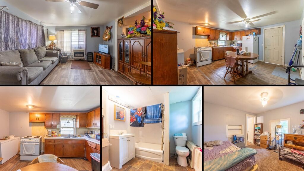 Interior of cheap farmhouse in Thayer Missouri — 2 bed 2 bath bonus room central heat and air fixer-upper