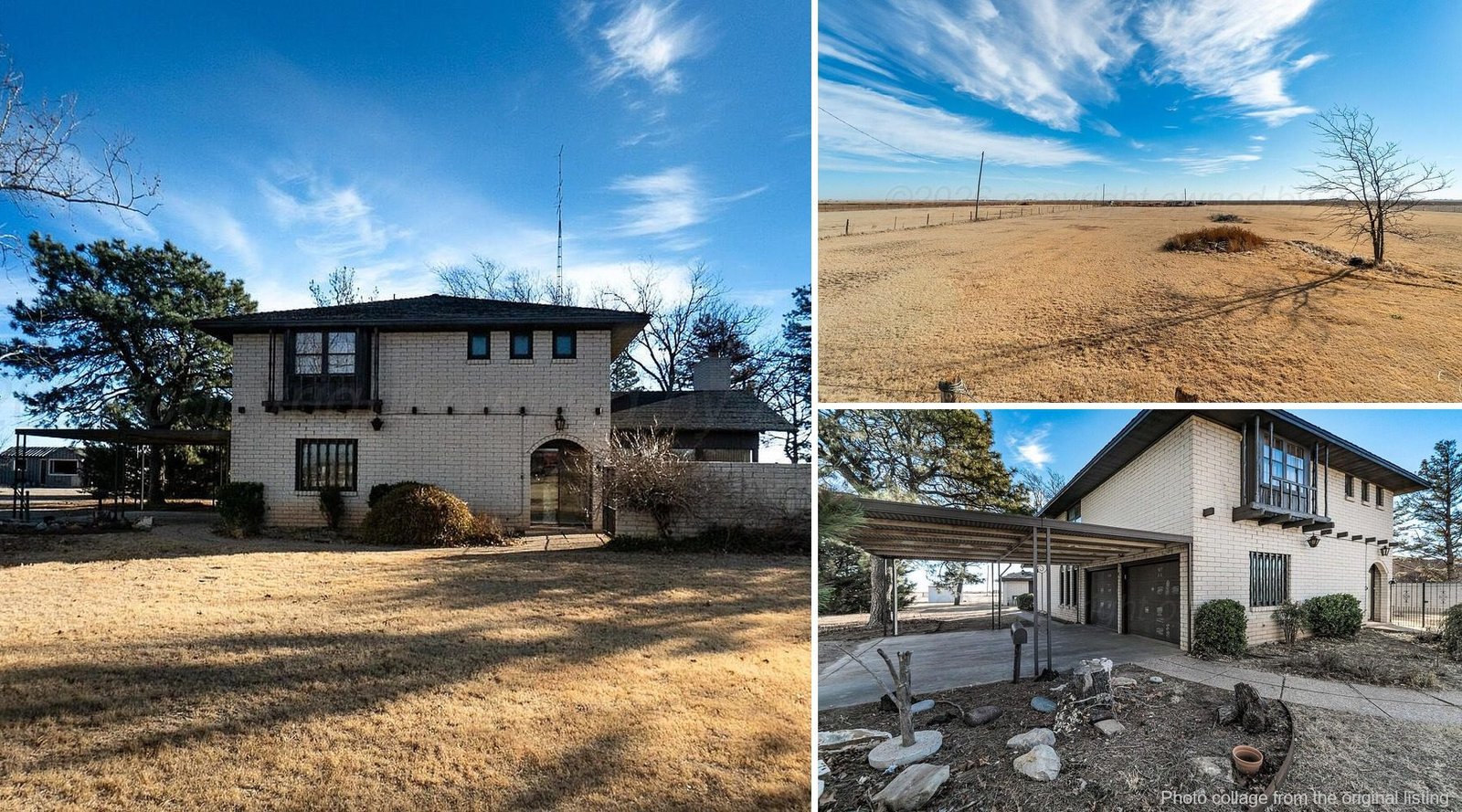 Exterior of cheap farmhouse in Tulia Texas with land — 3.34 acres, working barn