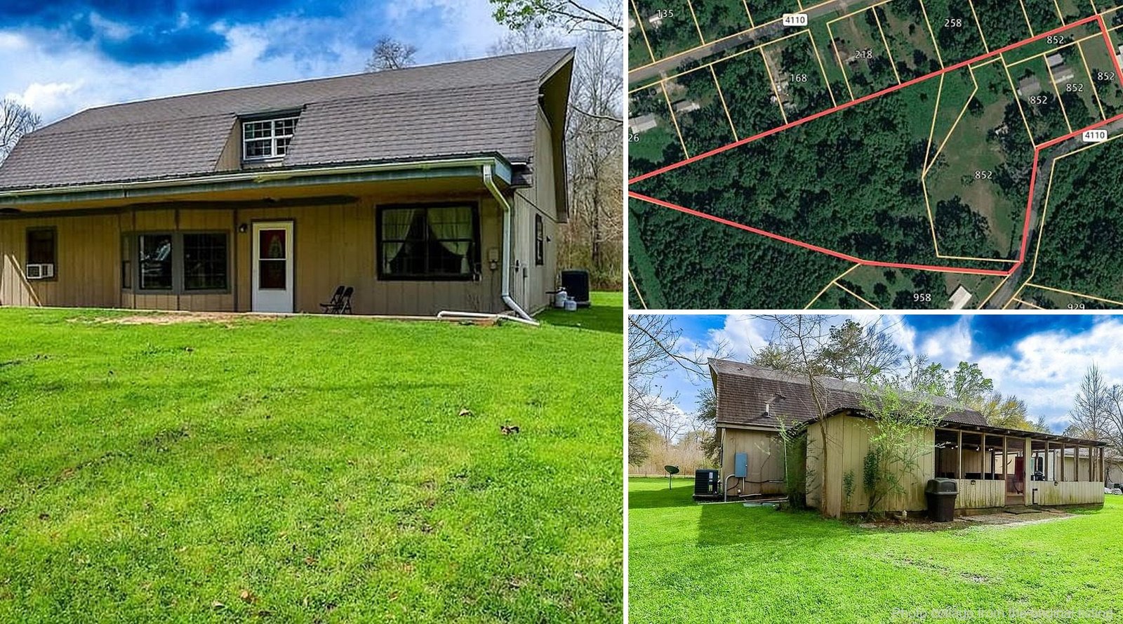 Exterior of cheap farmhouse in Woodville Texas with land — 6.46 acres, creek