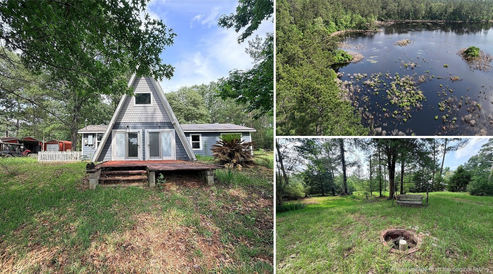 Exterior of cheap farmhouse in Warren Texas with land — 7.63 lakefront acres