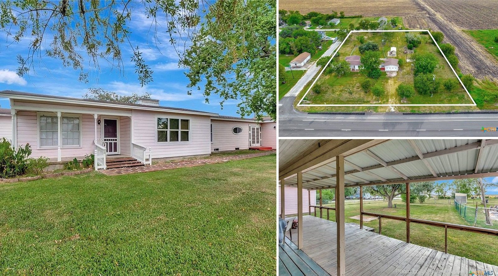 Exterior of cheap farmhouse in Victoria Texas with land — 1.55 acre corner lot