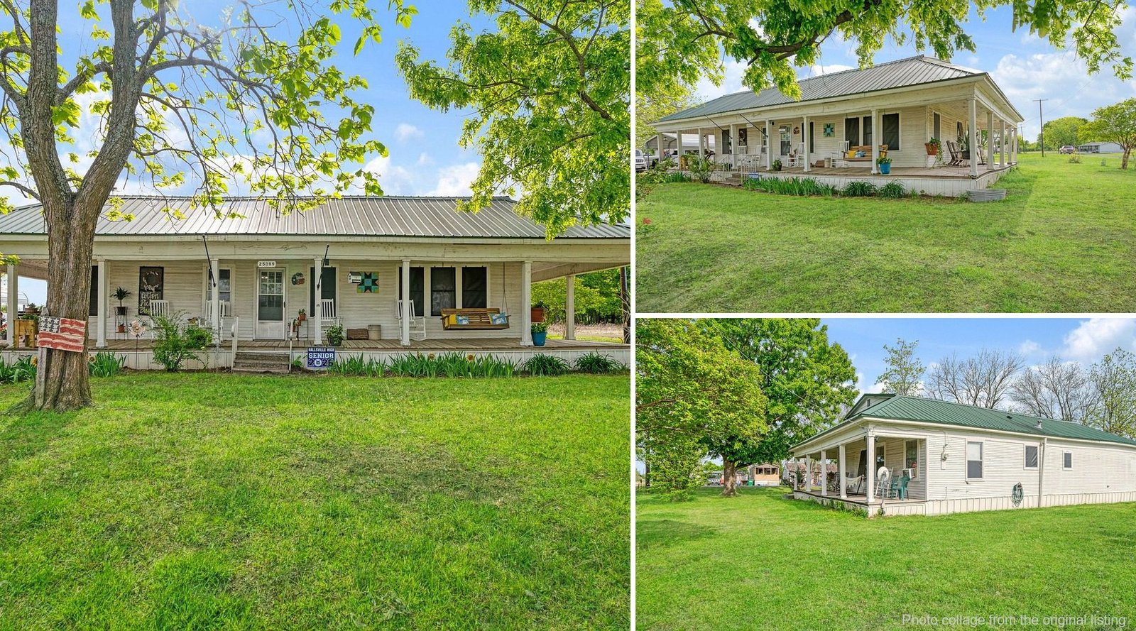 Exterior of cheap farmhouse in Petty Texas with land — 1 acre, wrap-around porch