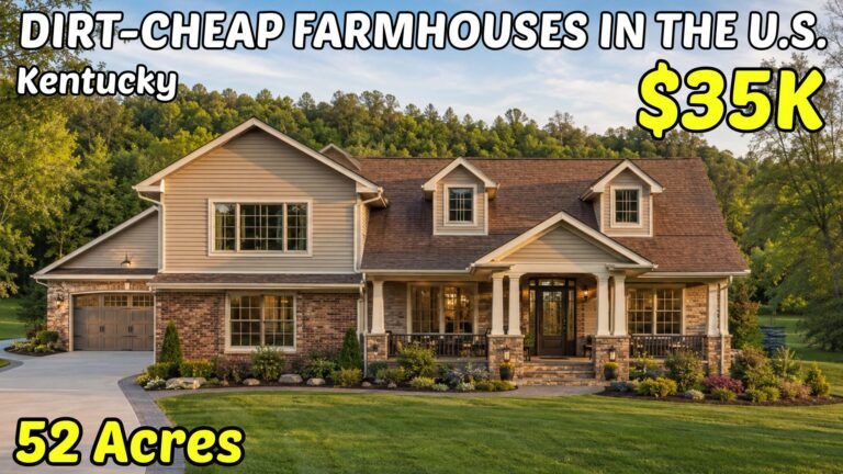 Dirt-cheap farmhouses in Kentucky with land, priced from $35,000 to $274,500 across ten rural properties