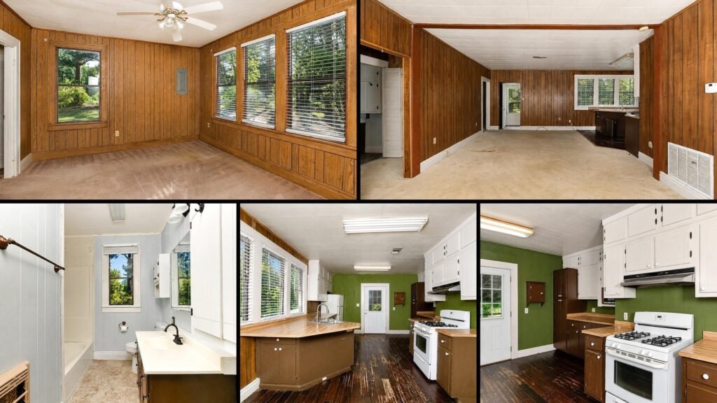 Interior of cheap farmhouse in White Hall, Arkansas — 2 bed, 1 bath, 1,424 sq ft