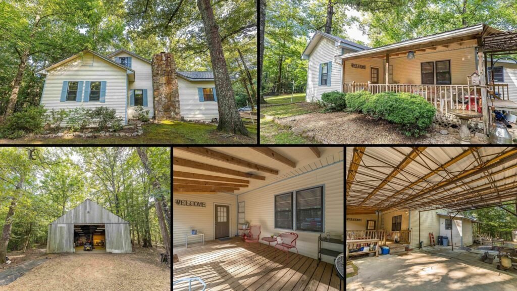 Exterior and land of cheap farmhouse in Camden, Arkansas — 20 acres