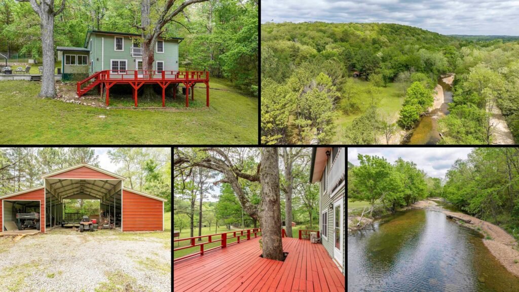 Exterior and land of cheap farmhouse in Ravenden, Arkansas — 5 acres