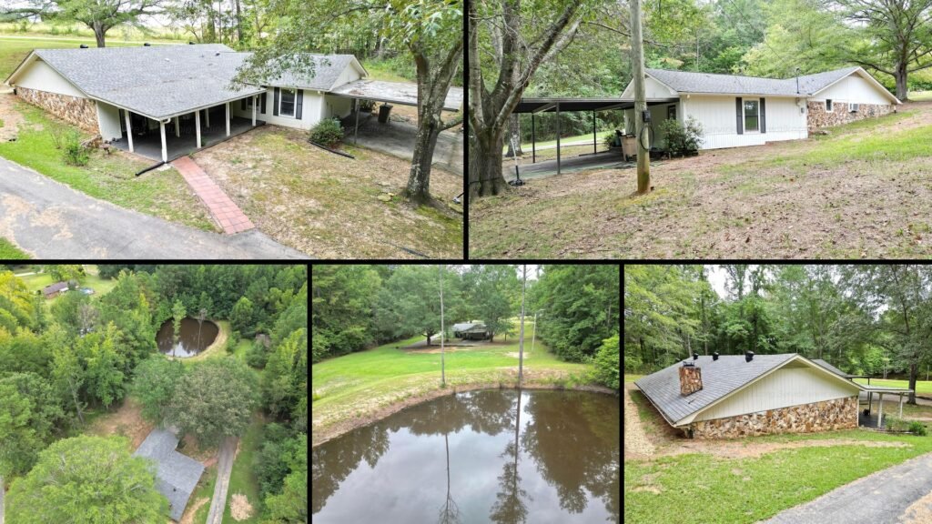 Cheap farmhouse in Alabama with land — 2-acre Brilliant property with private pond