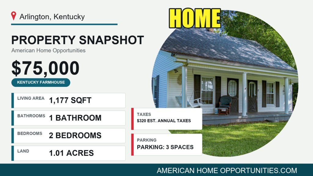 Fully updated cheap home on 1.01 acres in Arlington Kentucky with whole-house generator