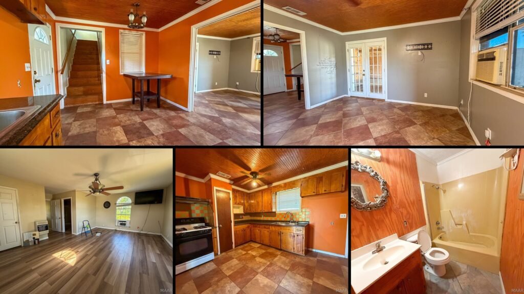 Interior of the Greenville, Alabama home — living areas and bedrooms