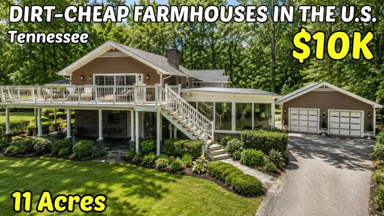 Digital illustration of a rural Tennessee farmhouse, cover image for "Best Counties in Tennessee for Homesteading: What Land Really…"