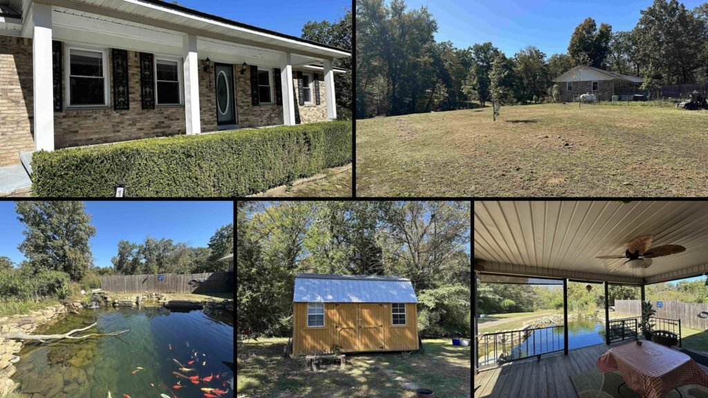 Exterior and land of a rural property for sale in Crump Tennessee — 2.4 acres in Hardin County