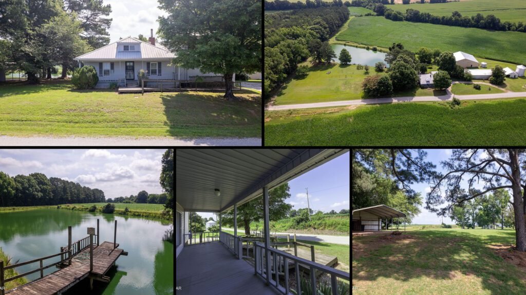 Exterior and land of a rural property for sale in Dyer Tennessee (3.63 acres) — 3.63 acres in Gibson County
