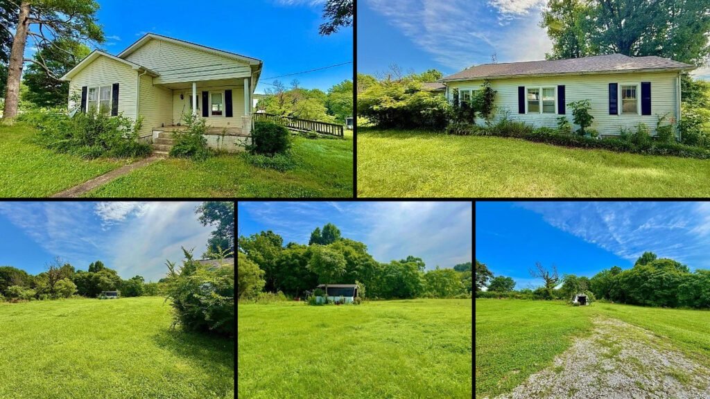 Exterior and land of a rural property for sale in Loretto Tennessee — 1.5 acres in Lawrence County