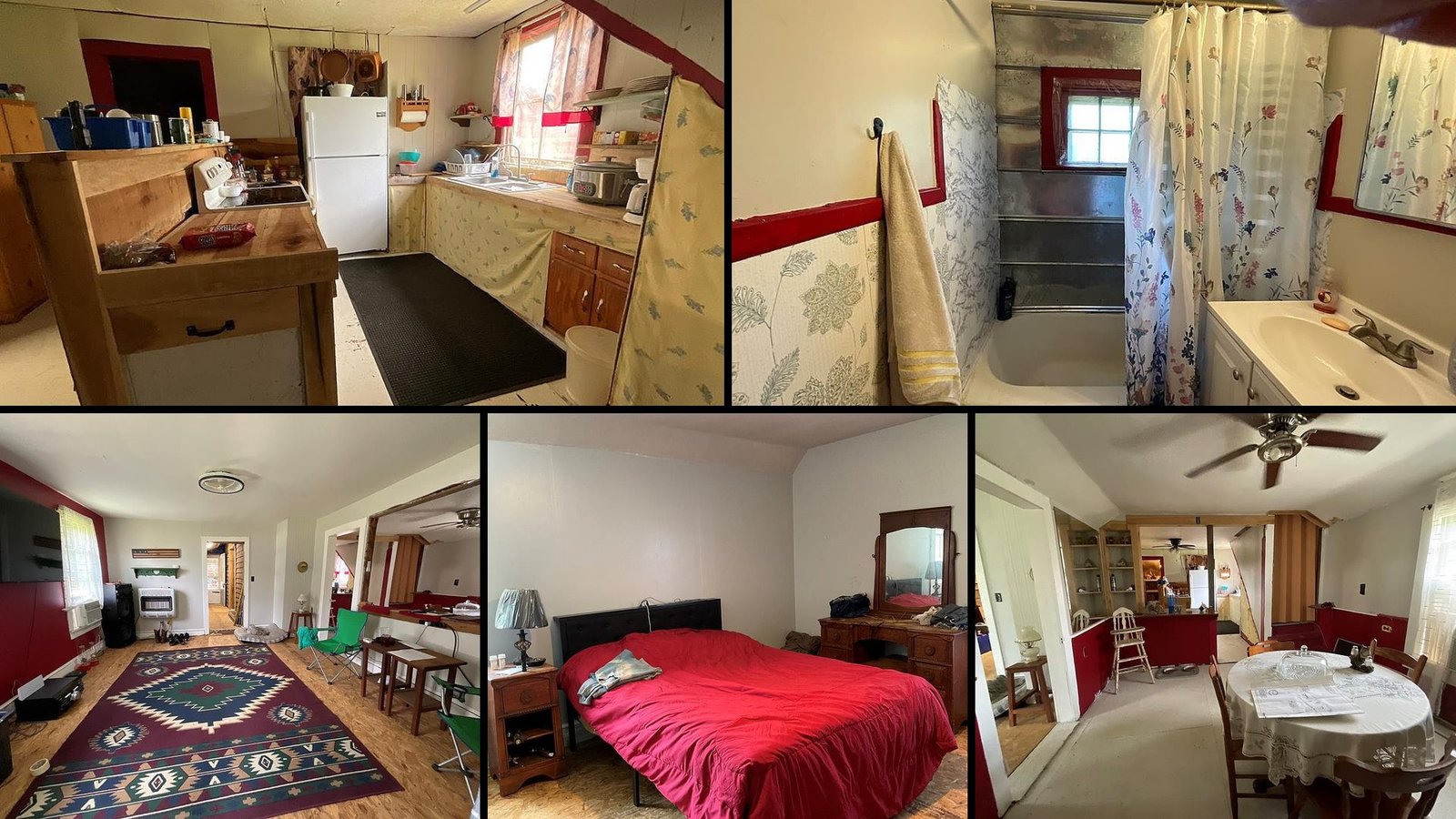 Interior of a rural home for sale in Chase City Virginia — 3 bedrooms, 1 bathrooms, 1,558 sq ft