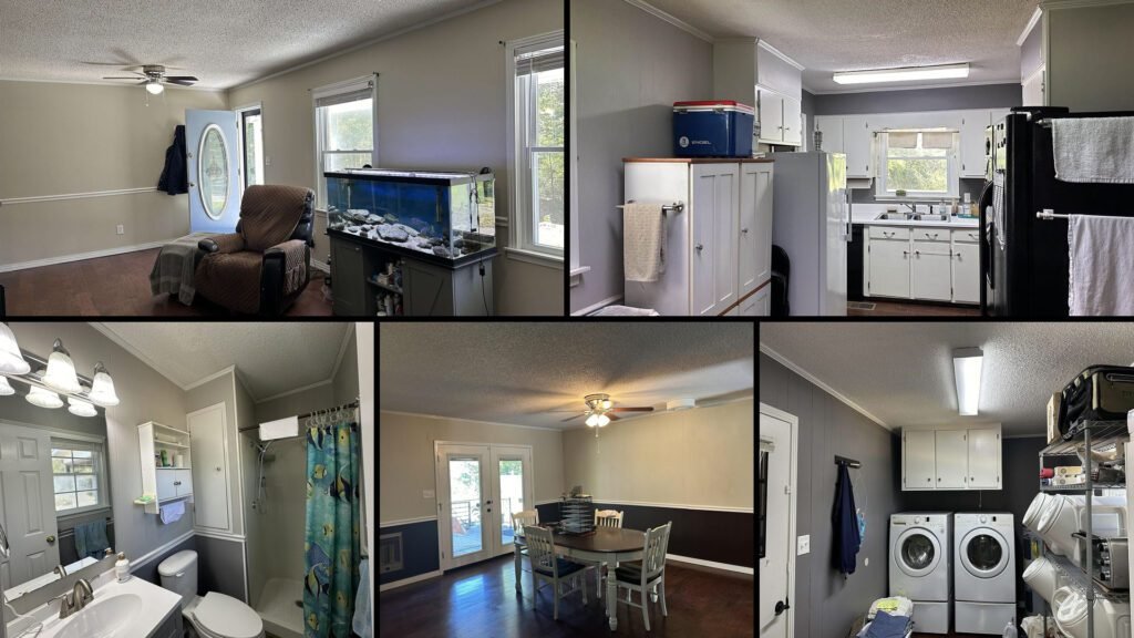 Interior of a rural home for sale in Crump Tennessee — 3 bedrooms, 2 bathrooms, 1,363 sq ft