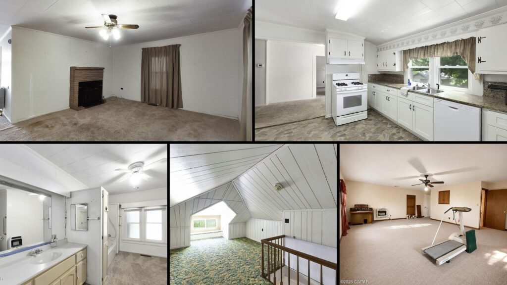 Interior of a rural home for sale in Dyer Tennessee (3.63 acres) — 4 bedrooms, 2 bathrooms, 2,048 sq ft