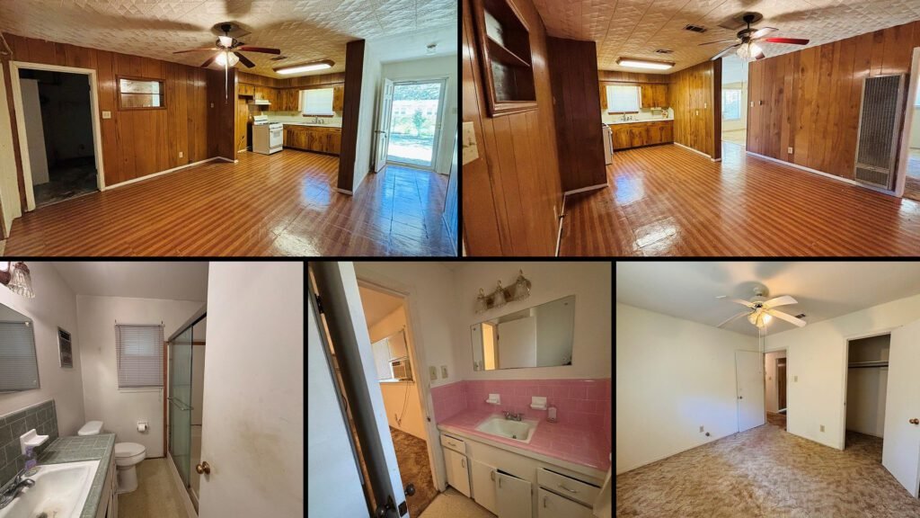 Interior collage of a cheap home for sale in Groveton, Texas — 1 acres at $110,000