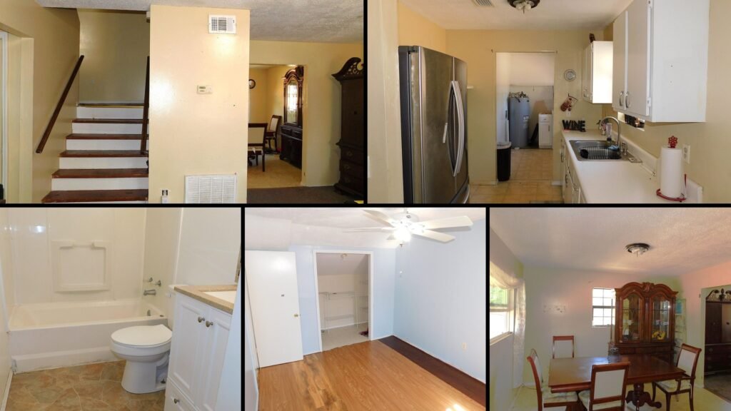 Interior of a rural home for sale in Quincy Florida — 3 bedrooms and 2 full baths across 1,344 sq ft on two floors, with a separate dining room