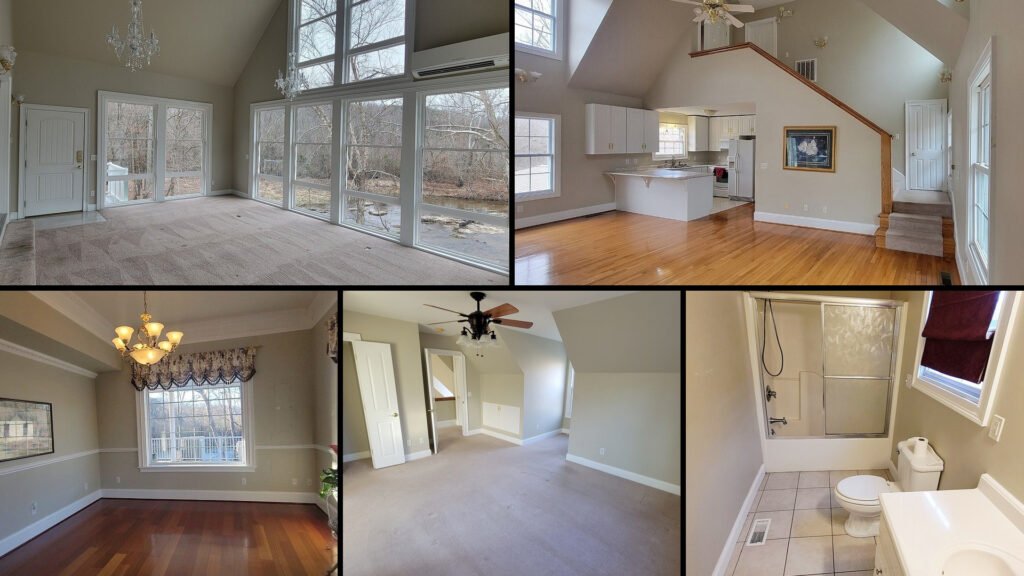 Interior collage of a cheap home for sale in McMinnville, Tennessee — 3 acres at $350,000