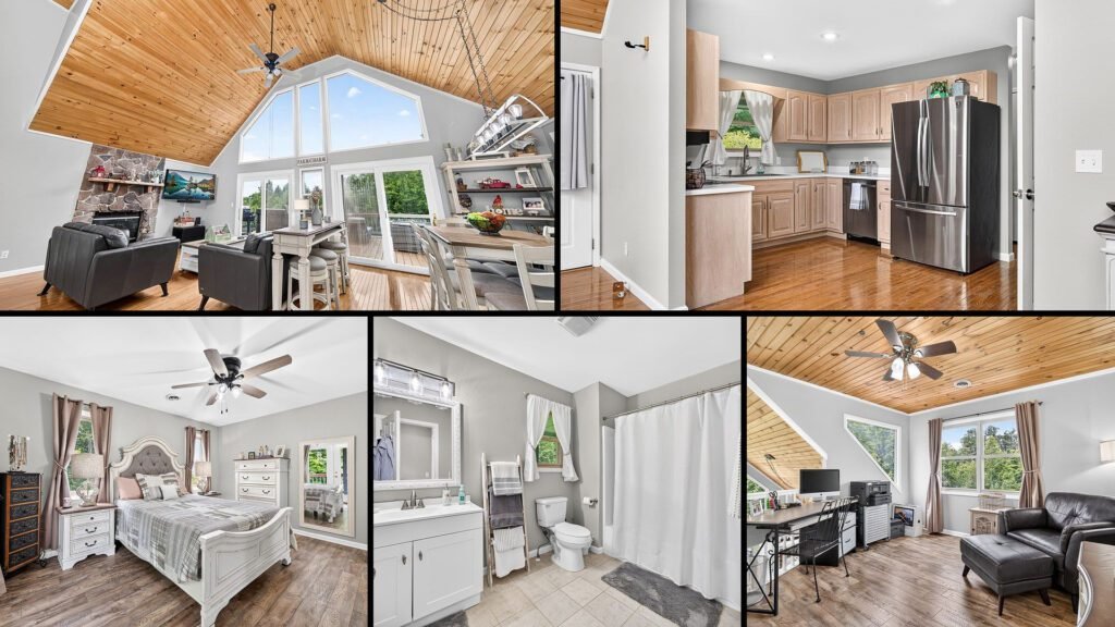 Interior collage of a cheap home for sale in Crawford, Tennessee — 5.07 acres at $310,000